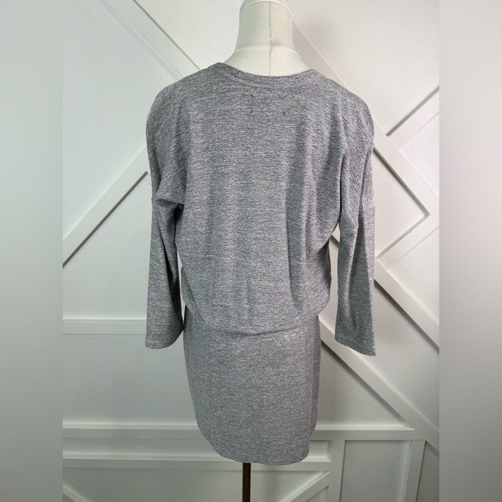 NWT Lou & Grey Soft Knit Surplice Wrap Dress Gray Heathered Long Sleeve Size XS - Picture 4 of 8